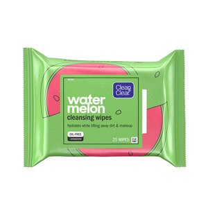 Clean & Clear Watermelon Face Cleansing Makeup Remover Wipes, 25CT