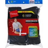 Hanes Men's Cusion Black Socks Size 6-12, thumbnail image 1 of 1