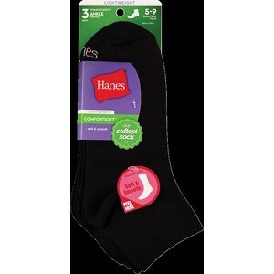 Hanes Socks Women's Casuals Ribbed Crew Size 5-9 Black