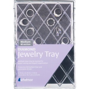 Whitmor Diamond Jewelry Tray, 40 Sections