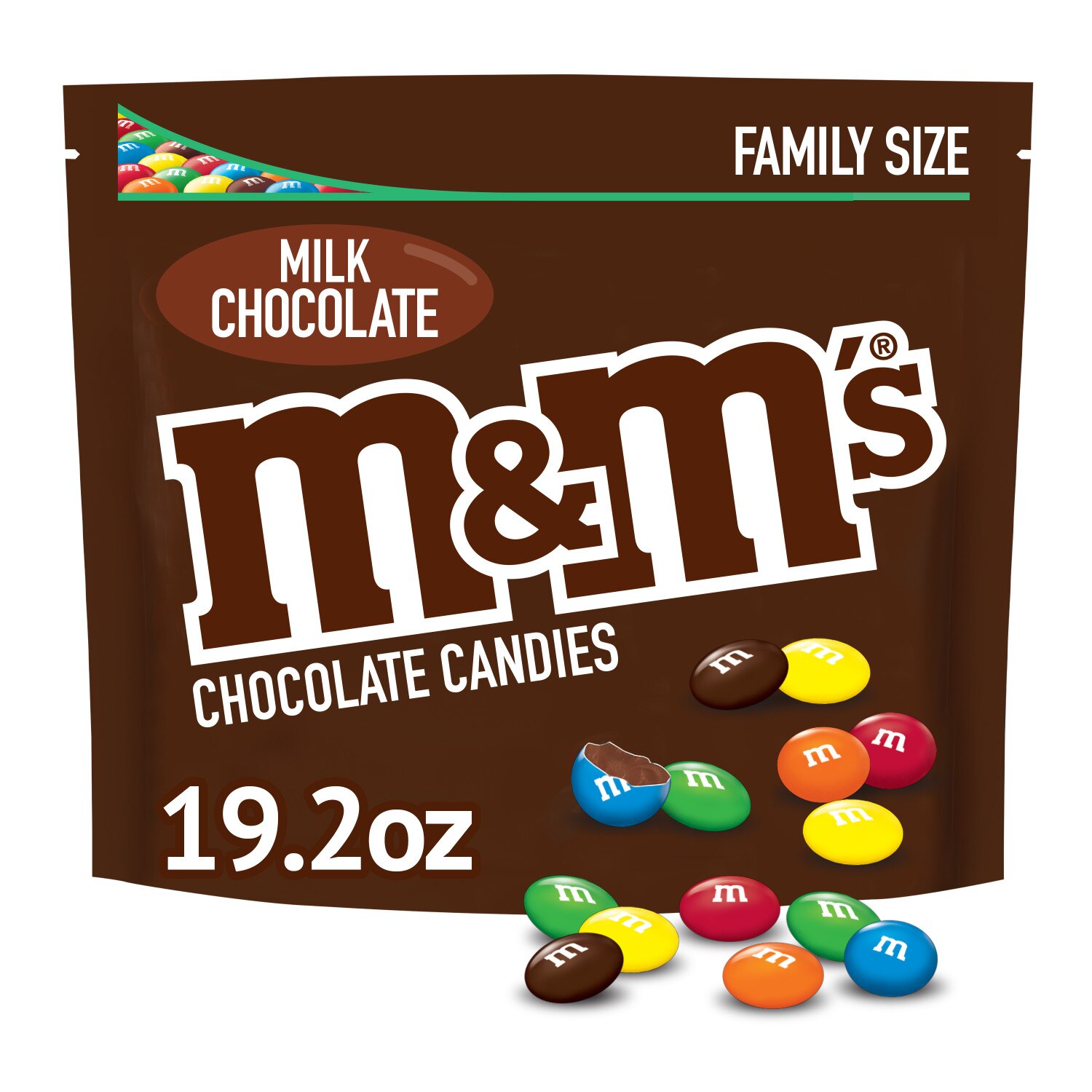M&M's Milk Chocolate Candy Family Size Bag, 19.2 OZ