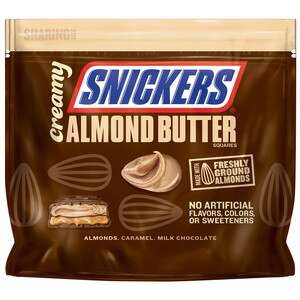 Creamy SNICKERS Almond Butter Square Candy Bars, 7.7 OZ
