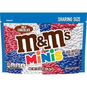 M&M's Minis Milk Chocolate Red, White & Blue Patriotic Candy, 10.1 OZ