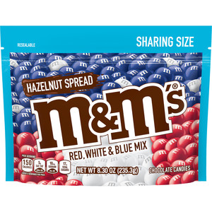 M&M's Hazelnut Spread Red, White & Blue Patriotic Bulk Chocolate, 8.3 OZ