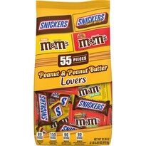 M&M's and Snickers Candy Peanut & Peanut Butter Variety Mix Bag, 32.2 OZ