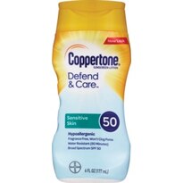 Coppertone Defend & Care Sensitive Skin Sunscreen Lotion, SPF 50