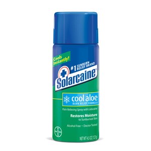 Solarcaine Cool Aloe Burn Relief Formula Pain Relieving Spray with Lidocaine, 4.5 OZ