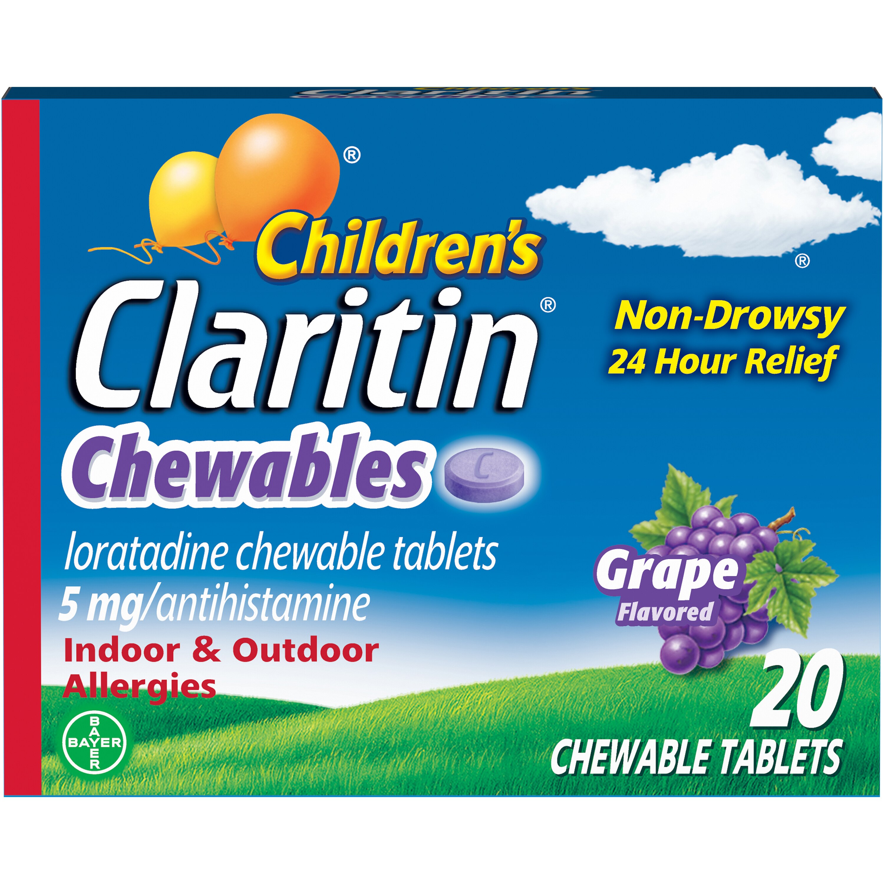 CLARITIN CHILDREN'S INDR & OUTDR ALRGY RLF GRAPE CHEW TABS