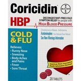 Coricidin HBP Cold and Flu Cold Relief Tablets, 20CT, thumbnail image 1 of 3