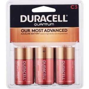 Duracell Quantum Duralock Hi-Density Core Alkaline C Batteries, 3 CT