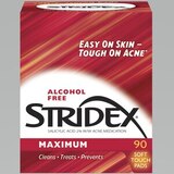 Stridex Max Strength Acne Pads - Alcohol Free, 90CT, thumbnail image 1 of 1