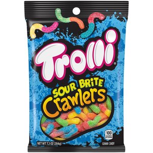 Trolli Sour Brite Crawlers Gummy Worms Peg Bag