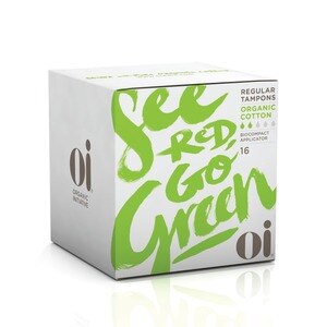 Oi Organic Cotton Regular Tampons with BioCompact Applicator, 16 CT