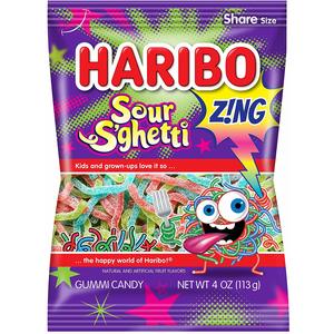 Haribo Z!NG Sour S'ghetti Gummi Candy, 7.2 OZ