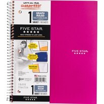 Mead Five Star Notebook 1-Subject+Pkts Graph Ruled 11"x8.5"