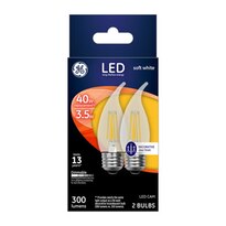 GE Soft White 40W LED Decorative Light Bulbs, LED CAM, 2 CT