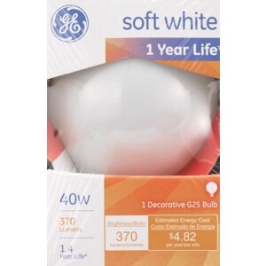 GE 40W Medium Base 3 Bulb Value Pack, Soft White