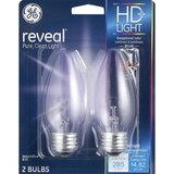 GE Reveal 40W 2 Pack, Clear-Ceiling Fan Bulbs, thumbnail image 1 of 1