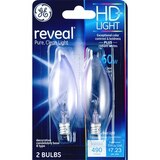 GE Reveal Clear 60w Decorative B Type Candelabra Base Lightbulbs, thumbnail image 1 of 1