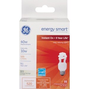 GE Energy Smart 40W General Purpose 2 Pack