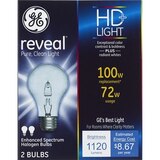 GE Clear Energy-Efficient Reveal 72w Halogen Lightbulbs, thumbnail image 1 of 1