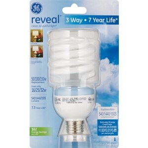 GE Reveal 3-Way 50/100/150w General Purpose CFL Lightbulb