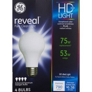 GE Energy-Efficient Reveal 53w Lightbulbs