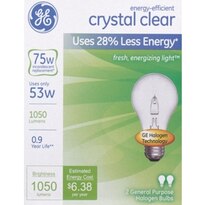 GE Crystal Clear Energy-Efficient 53w Halogen Lightbulb