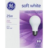 GENERAL ELECTRIC SOFT WHITE GENERAL PURPOSE 25 WATT, thumbnail image 1 of 1