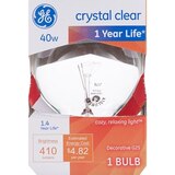 GE Decorative 40W Bulb, Crystal Clear, thumbnail image 1 of 1