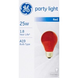 GE 25W Party Light, Red 