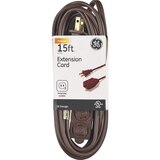 GE 15' Indoor Extension Cord, Brown, thumbnail image 1 of 1