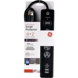 GE Surge Protector with 4 Outlets and 2 USB Charging Ports, 3 Ft Long Extension Cord, thumbnail image 1 of 1