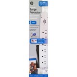 GE Advanced 6-Outlet Surge Protector, White, thumbnail image 1 of 1