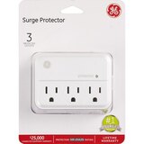 GE General Purpose 3-Outlet Surge Protector, White, thumbnail image 1 of 1