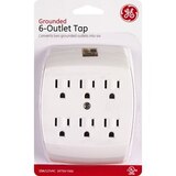 GE Grounded 6-Outlet Tap, White, thumbnail image 1 of 1