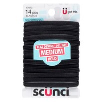 Scunci Strong Hold Black Ponytailers, 14CT