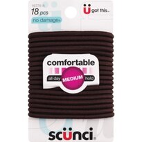 Scunci Medium Hold Black Satin Ponytailers