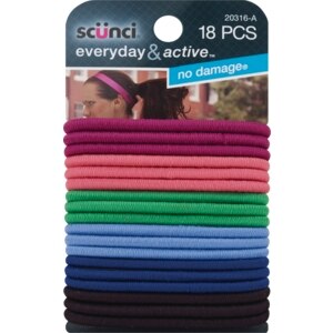 Scunci Everyday & Active No Damage Elastics, 18CT