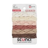 Scunci Textured Hosiery Ponytailers, 6CT, thumbnail image 1 of 1