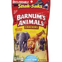 Barnum's Animal Crackers, Recloseable Snak-Saks, 8 OZ