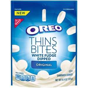 Oreo Thin Bites White Fudge Dipped Sandwich Cookies, 6.4 OZ