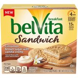 BelVita Sandwich Breakfast Biscuits, Cinnamon Brown Sugar with Vanilla Creme, 8.8 OZ, thumbnail image 1 of 1