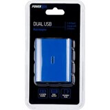 PowerXcel Dual USB Wall Adapter, Blue, thumbnail image 1 of 4