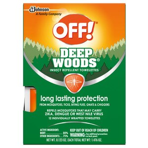 OFF! Deep Woods Insect Repellent Towelettes with 25% DEET