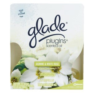 Glade PlugIns Scented Oil, Jasmine & White Rose 2 Pack Refills