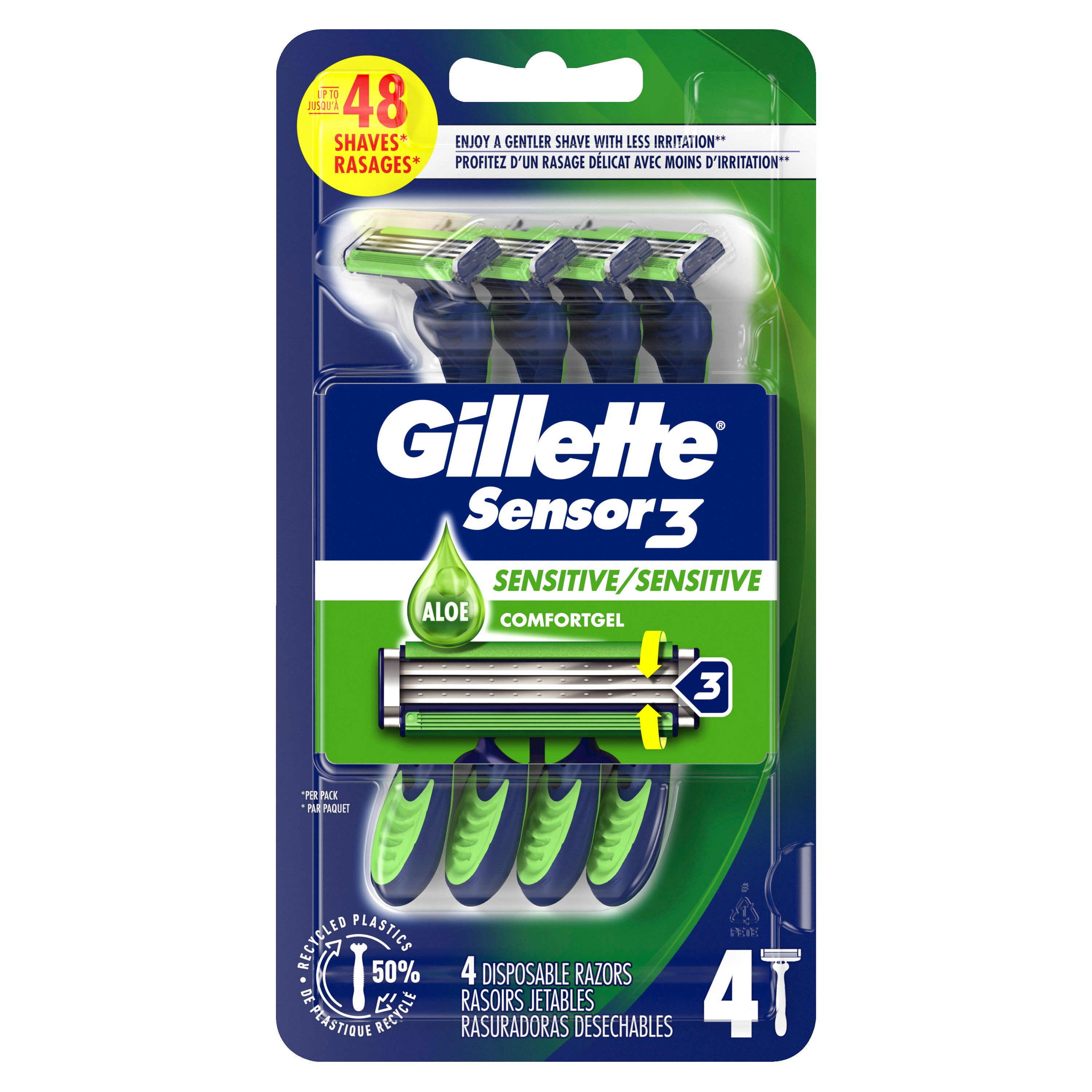 Gillette Sensor3 Sensitive Men's Disposable Razor