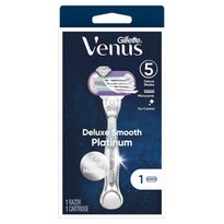 Gillette Venus Platinum Extra Smooth Metal Handle Women's Razor  - 1 Handle + 1 Refill