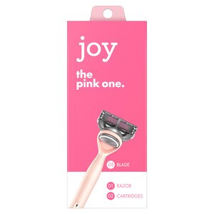 joy Razor, Handle + 2 razor blade refills (Pink)