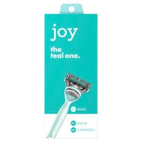 joy Razor, Handle + 2 razor blade refills (Teal)